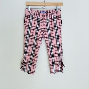 Burberry Tartan Pink Capri Pants SZ 2